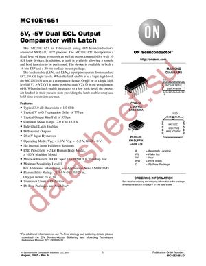 MC10E1651FN datasheet  